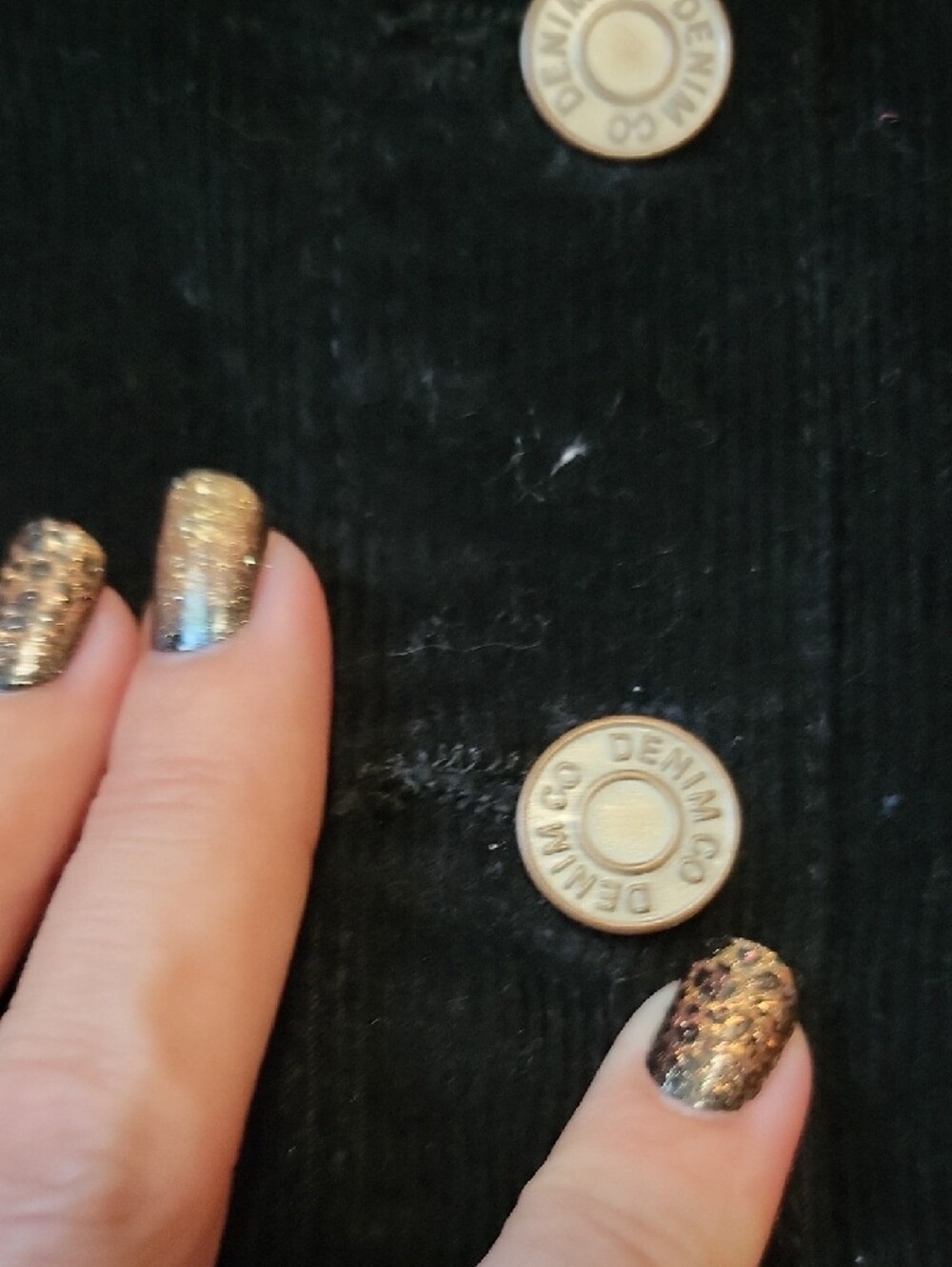 Denim&Co Black Button-Front Corduroy Mini Skirt - Picture 3 of 6